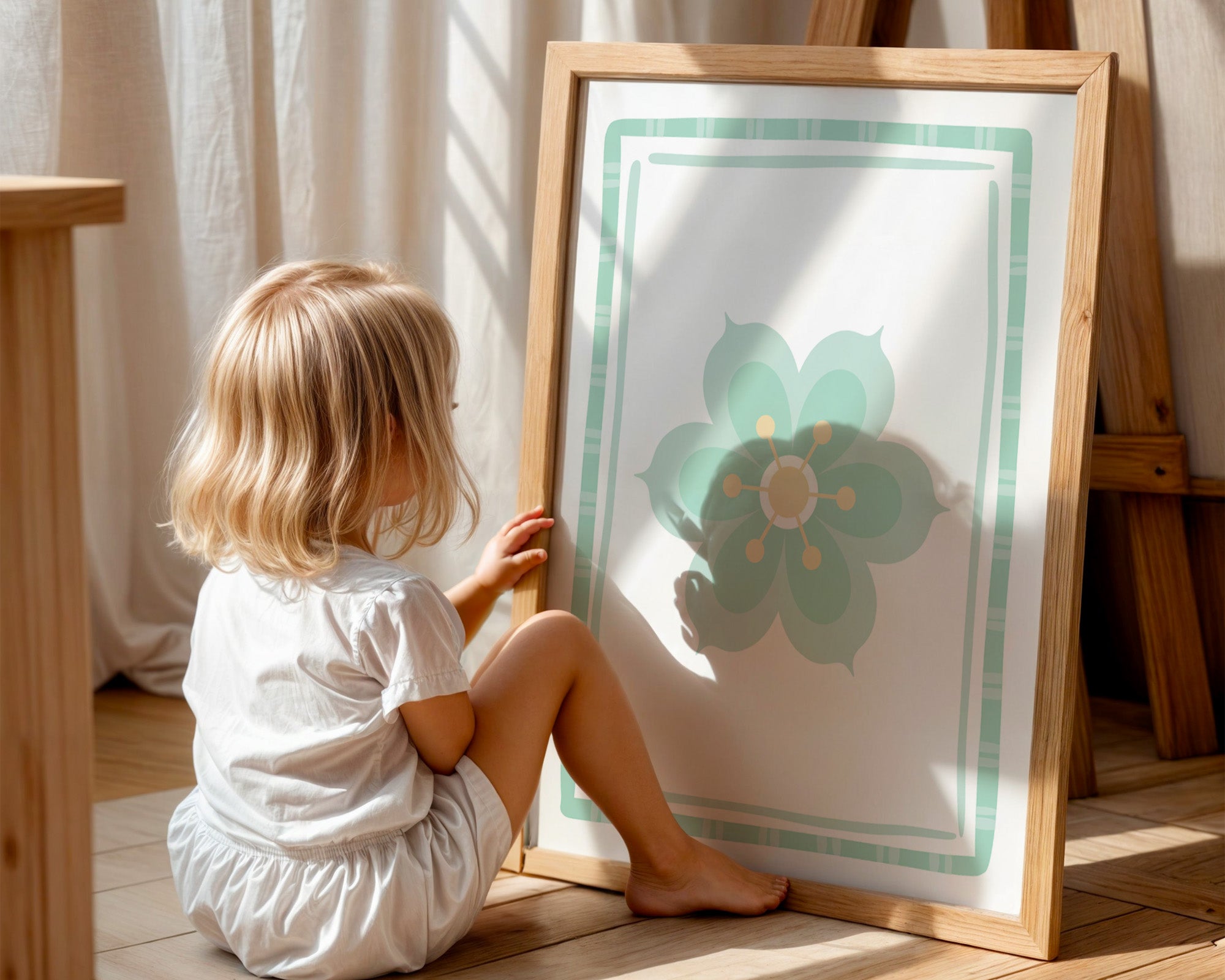 Green Pastel Flower (Print Only)