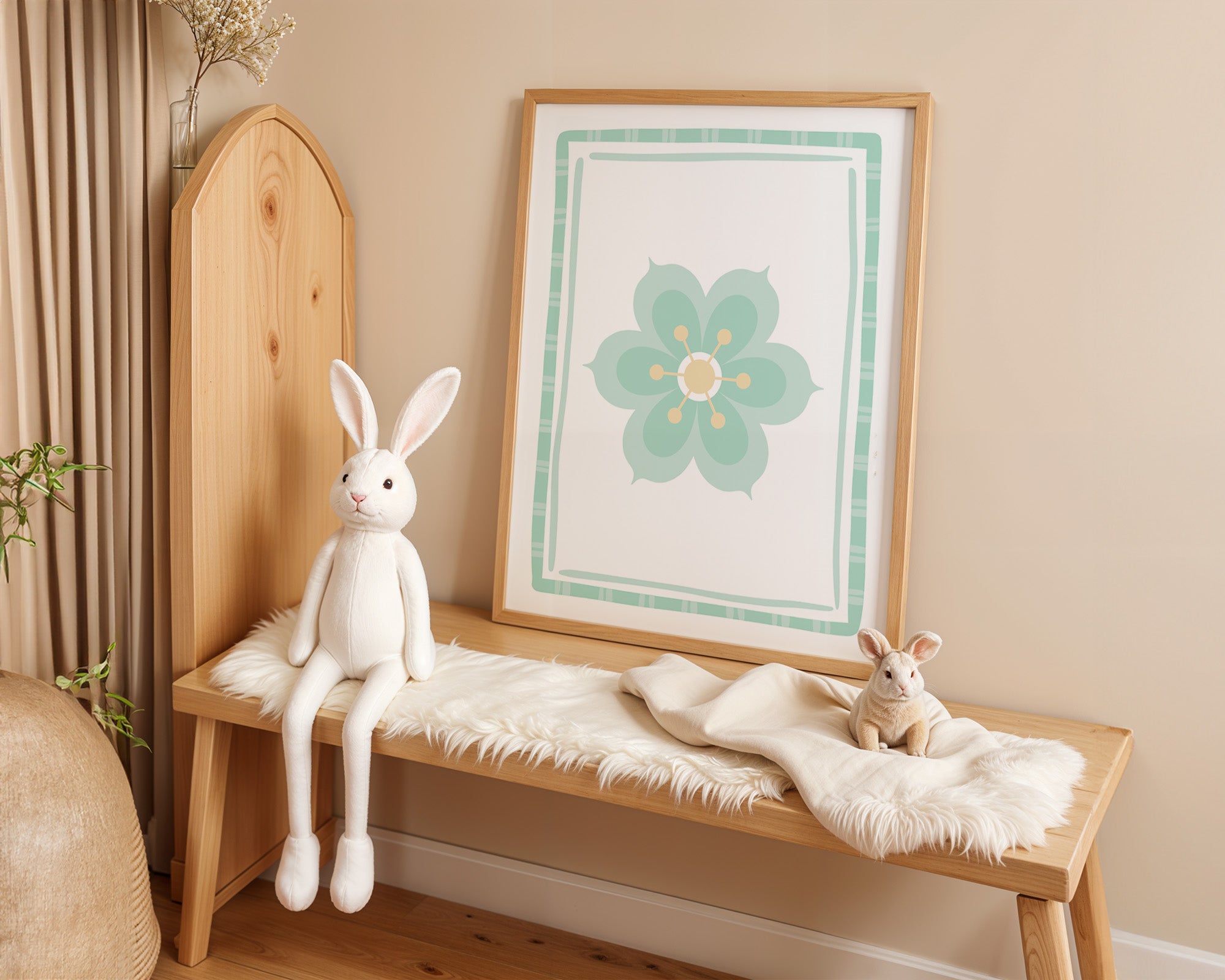 Green Pastel Flower (Print Only)