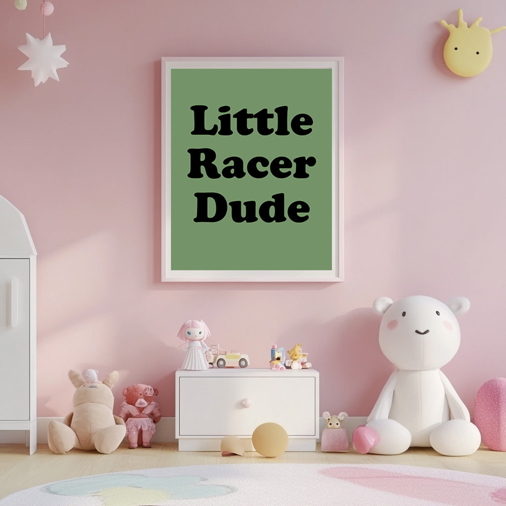 Little Racer Dude β Green Background