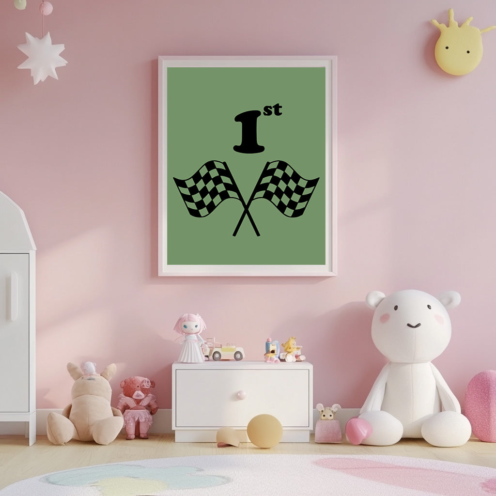 Green 1st Racing Car