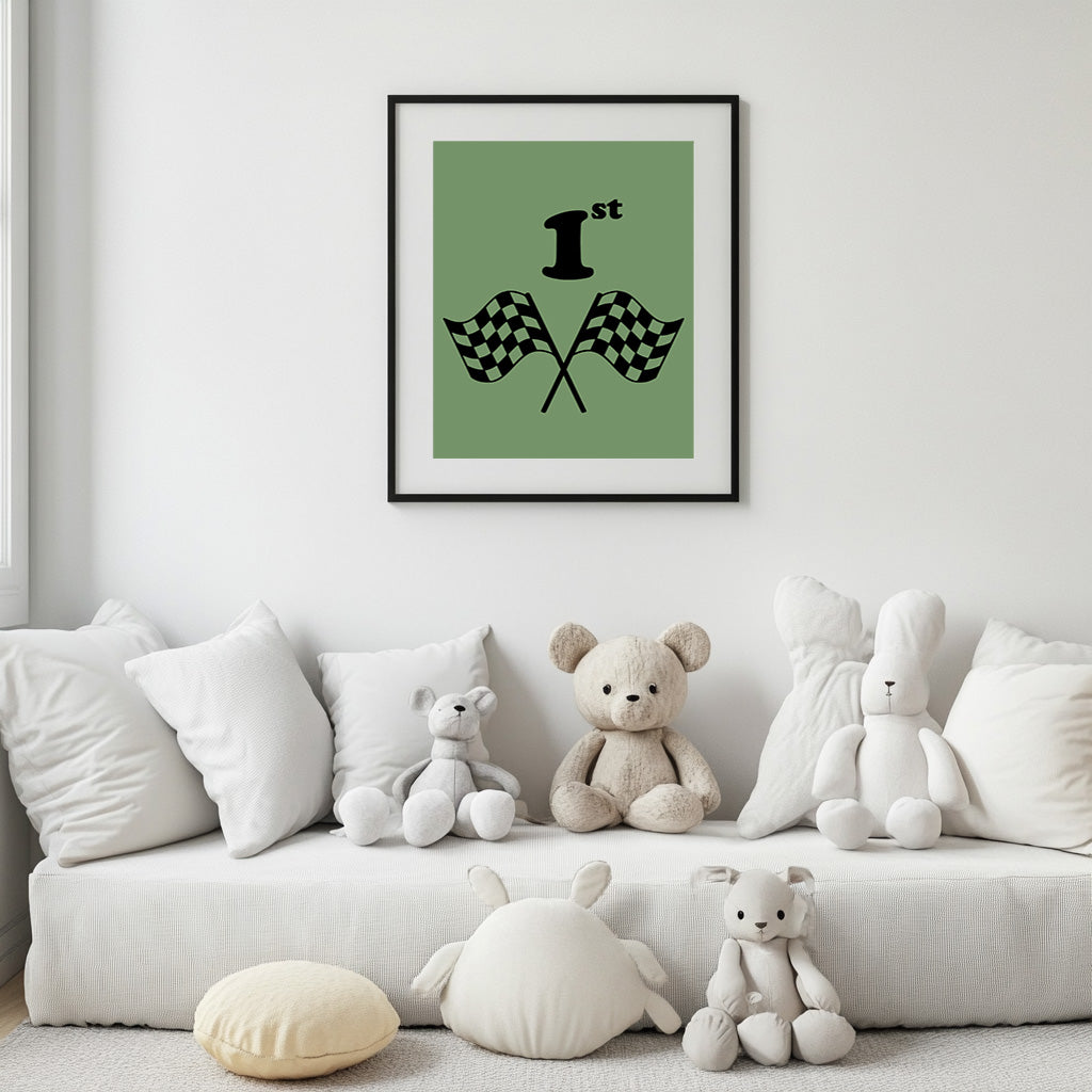 Green 1st Racing Car