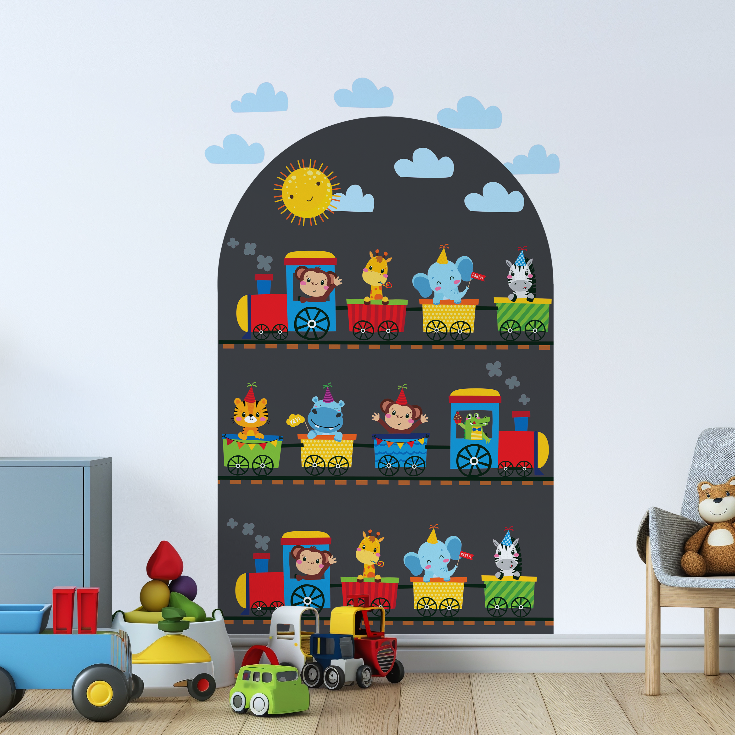 Animal Train Arch Wall Sticker