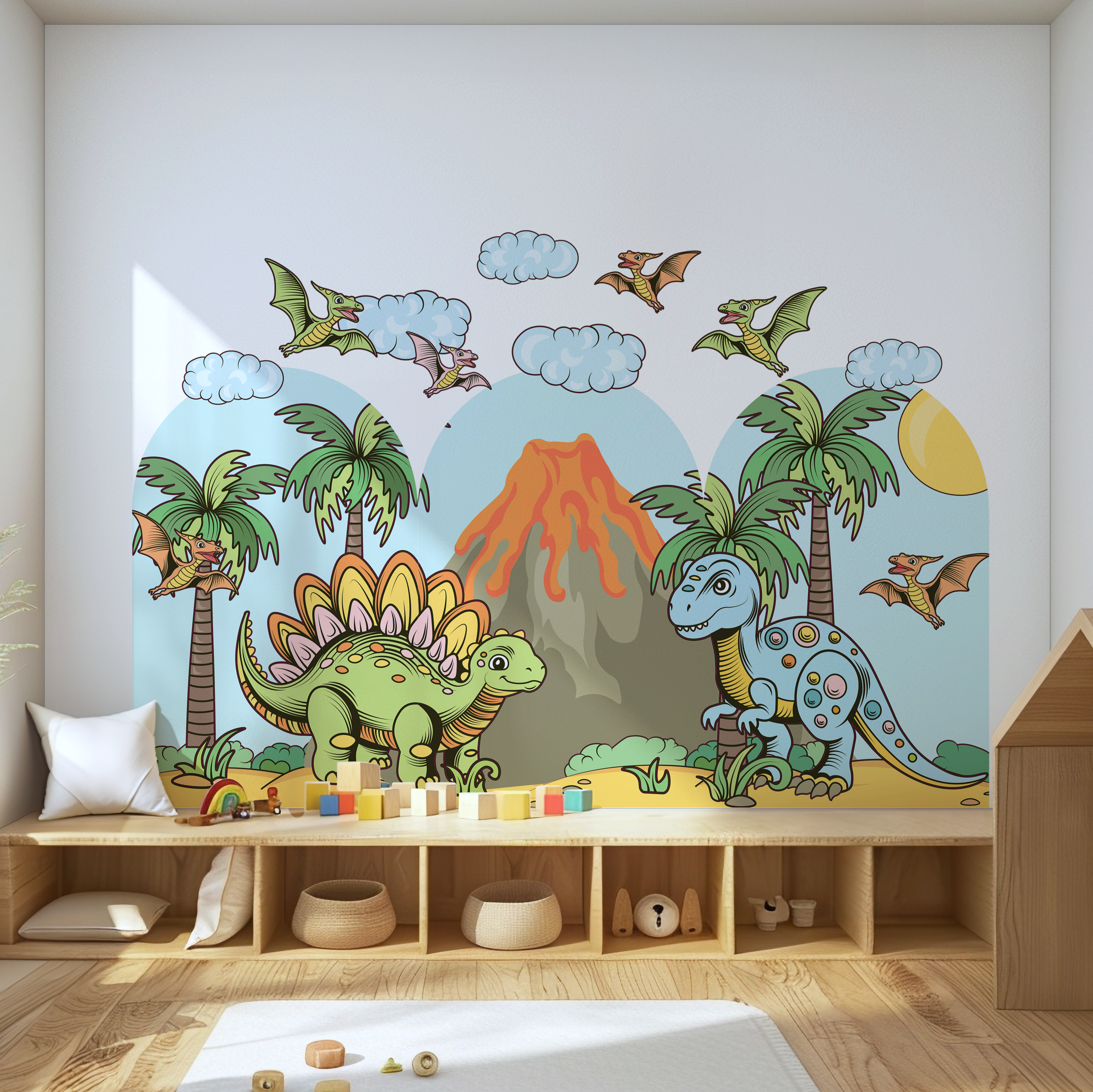 Arch Dinosaur With Volcano - Set of 3