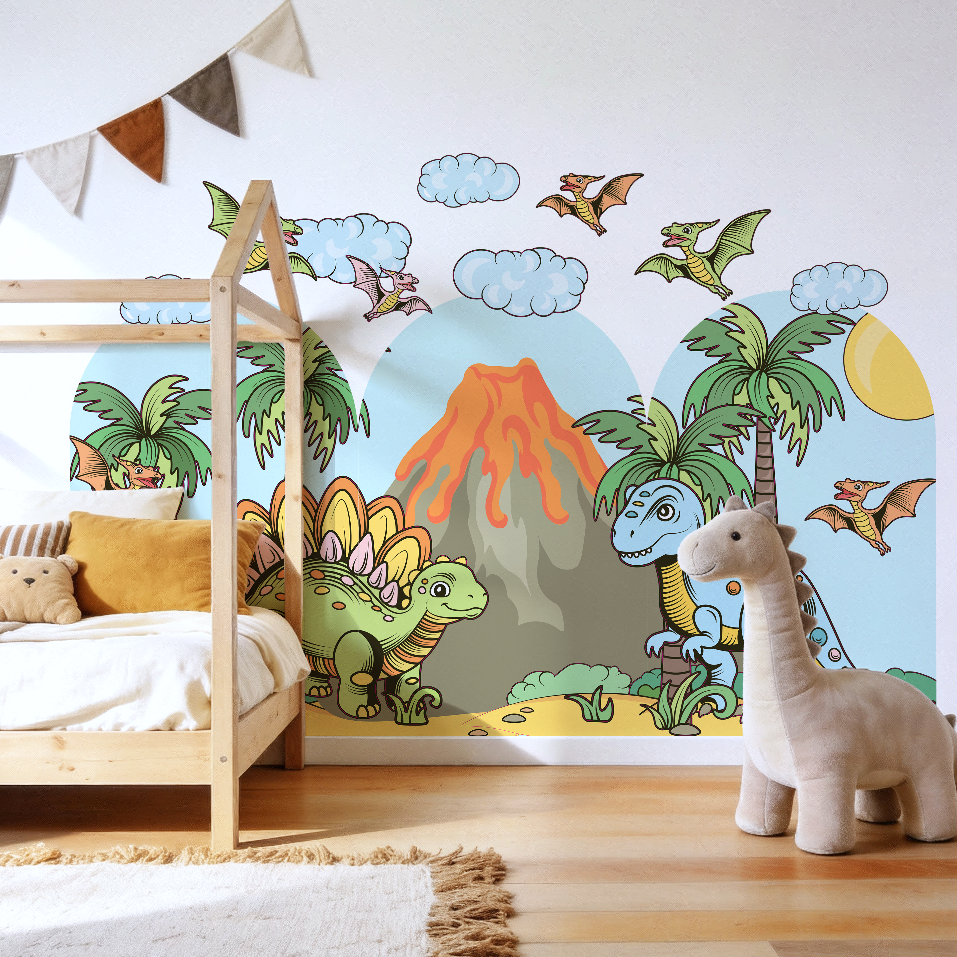 Arch Dinosaur With Volcano - Set of 3