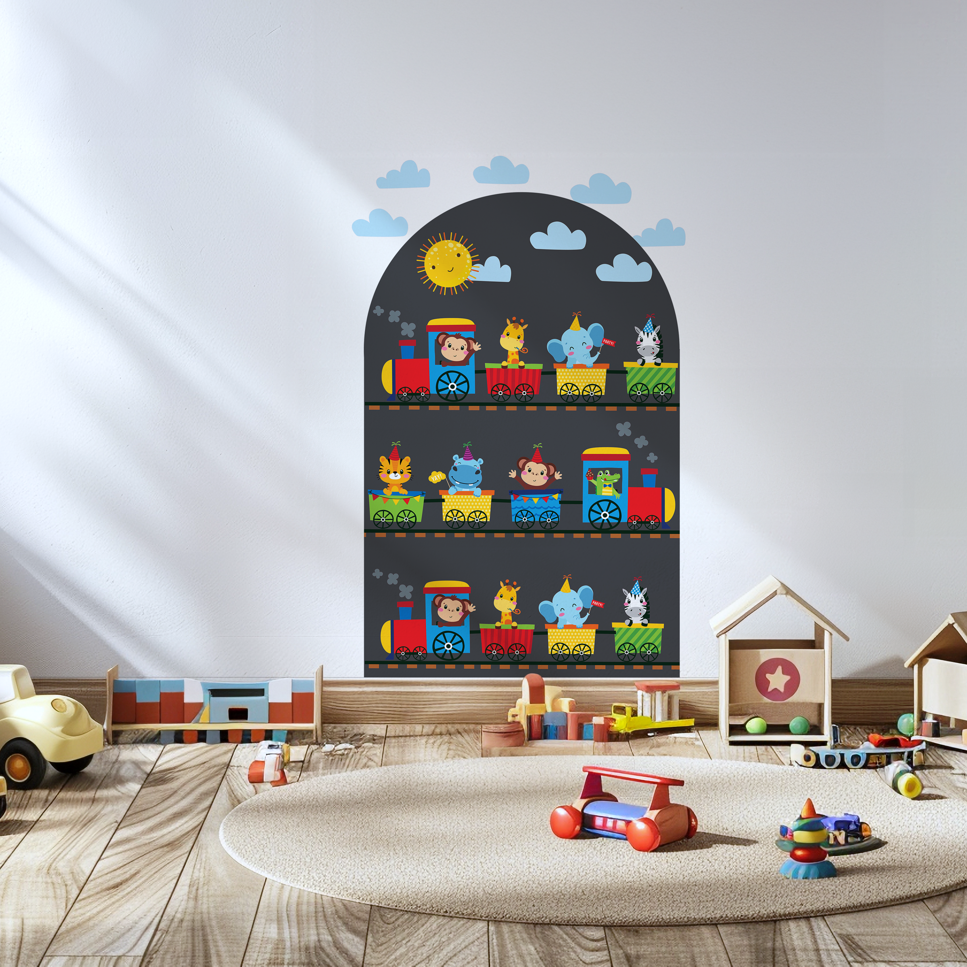 Animal Train Arch Wall Sticker