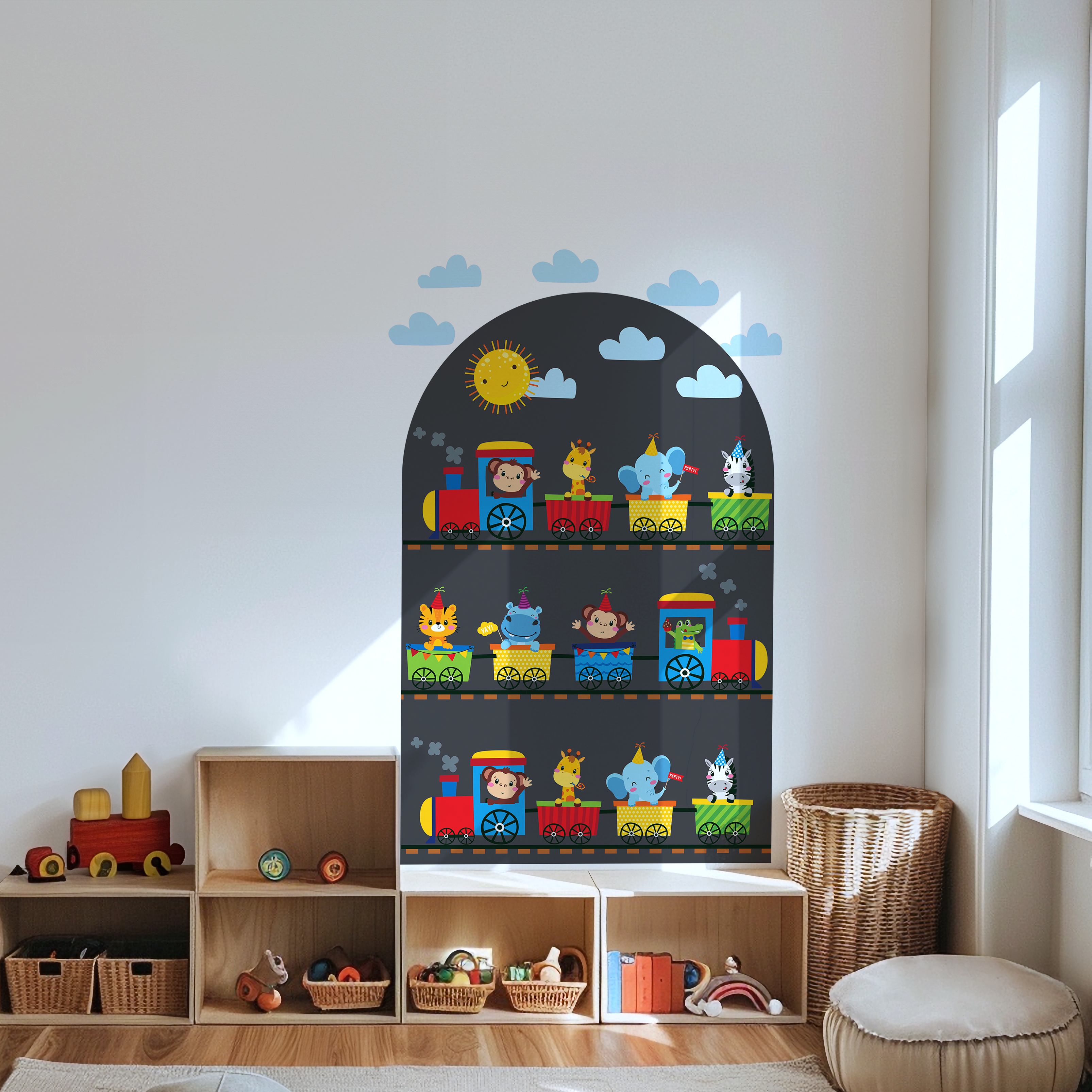 Animal Train Arch Wall Sticker