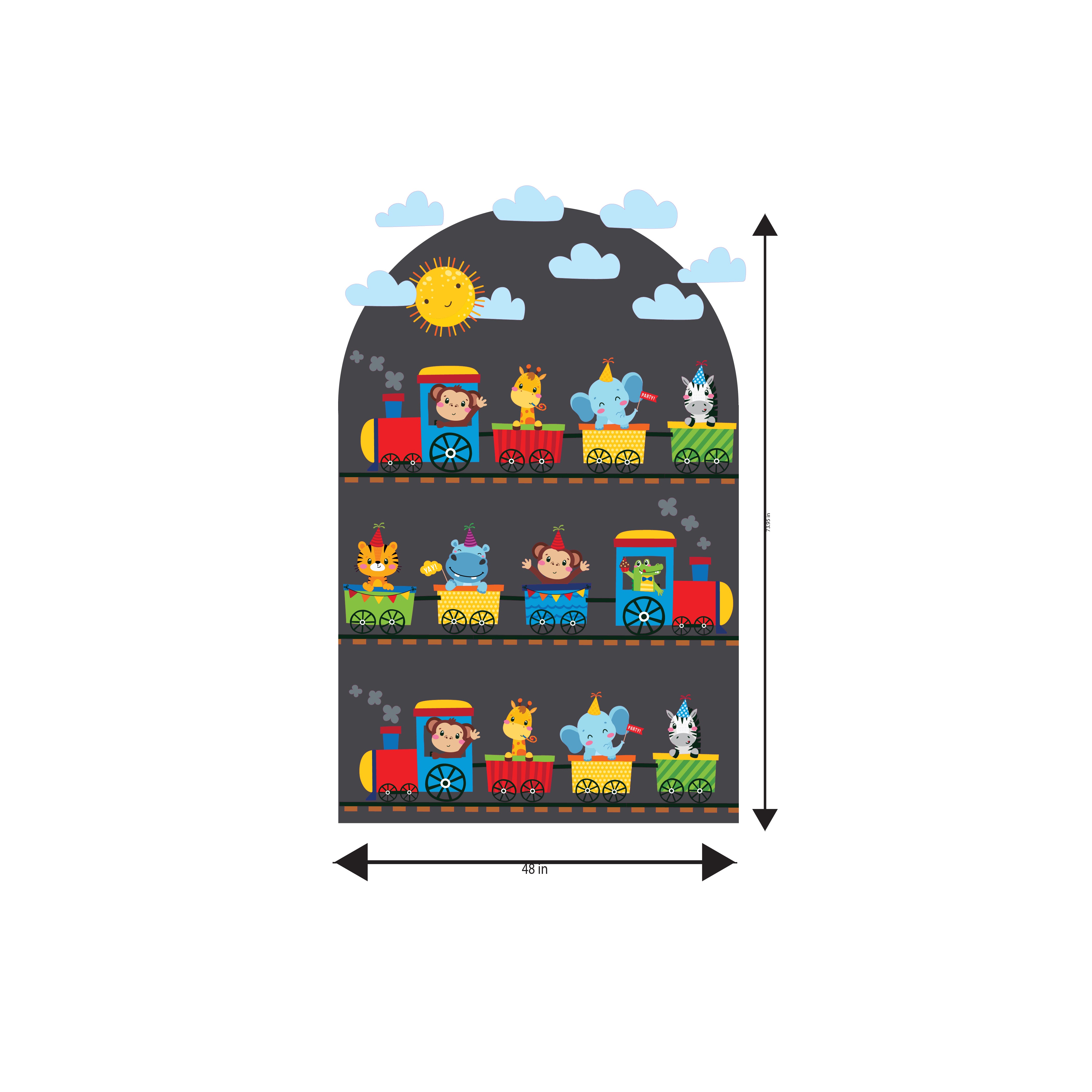 Animal Train Arch Wall Sticker
