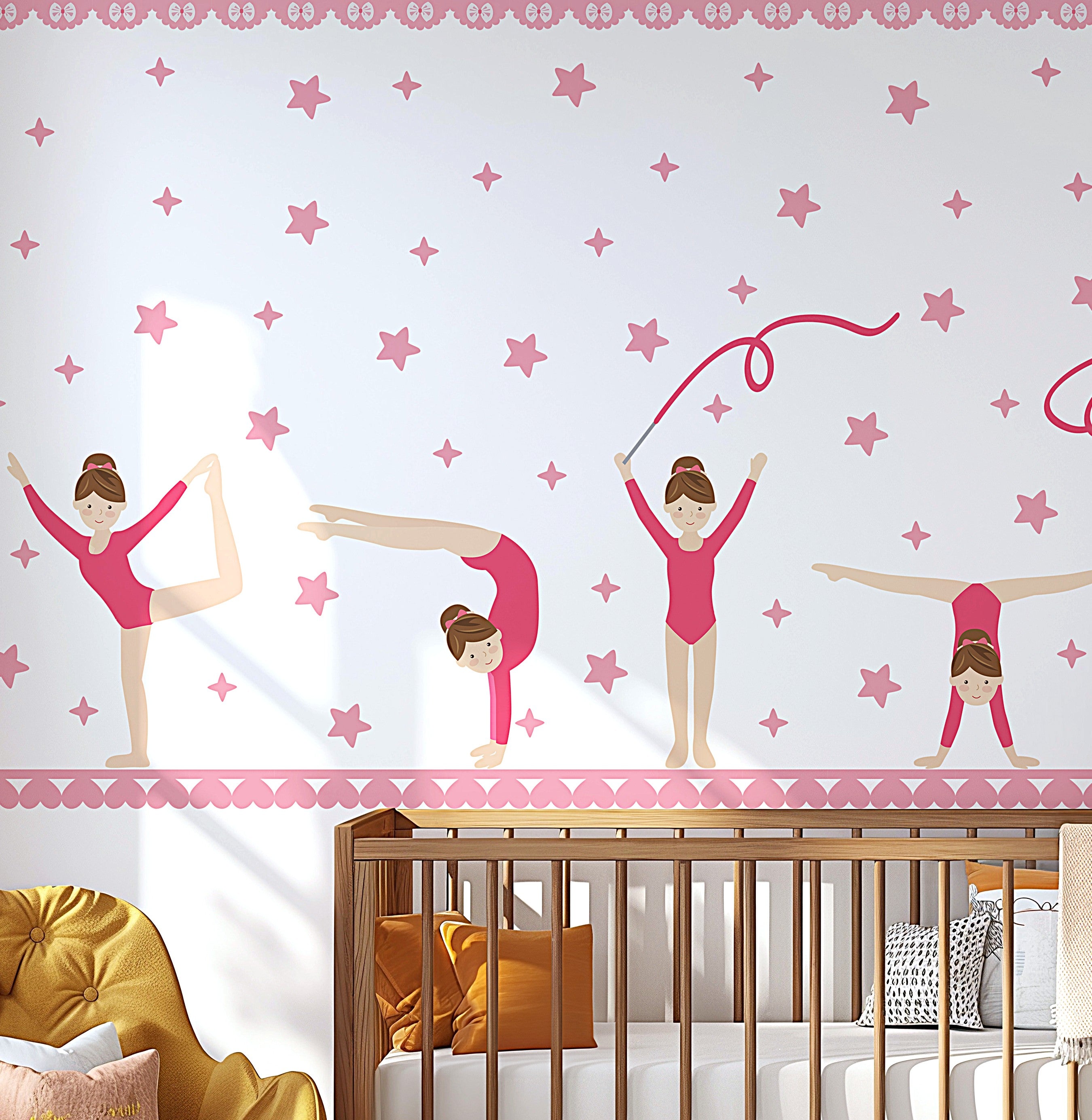 Gymnastics Girls Wall Stickers