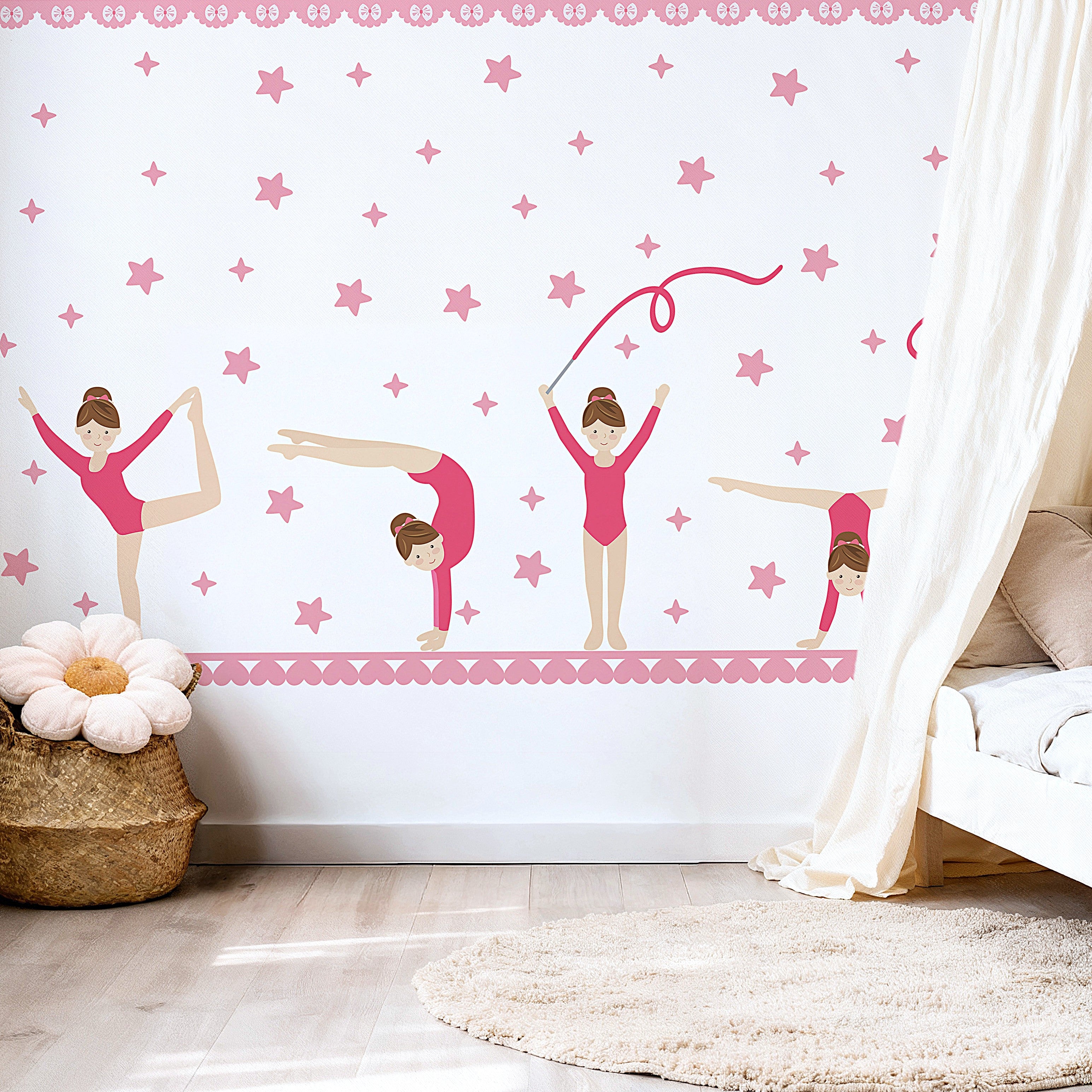 Gymnastics Girls Wall Stickers