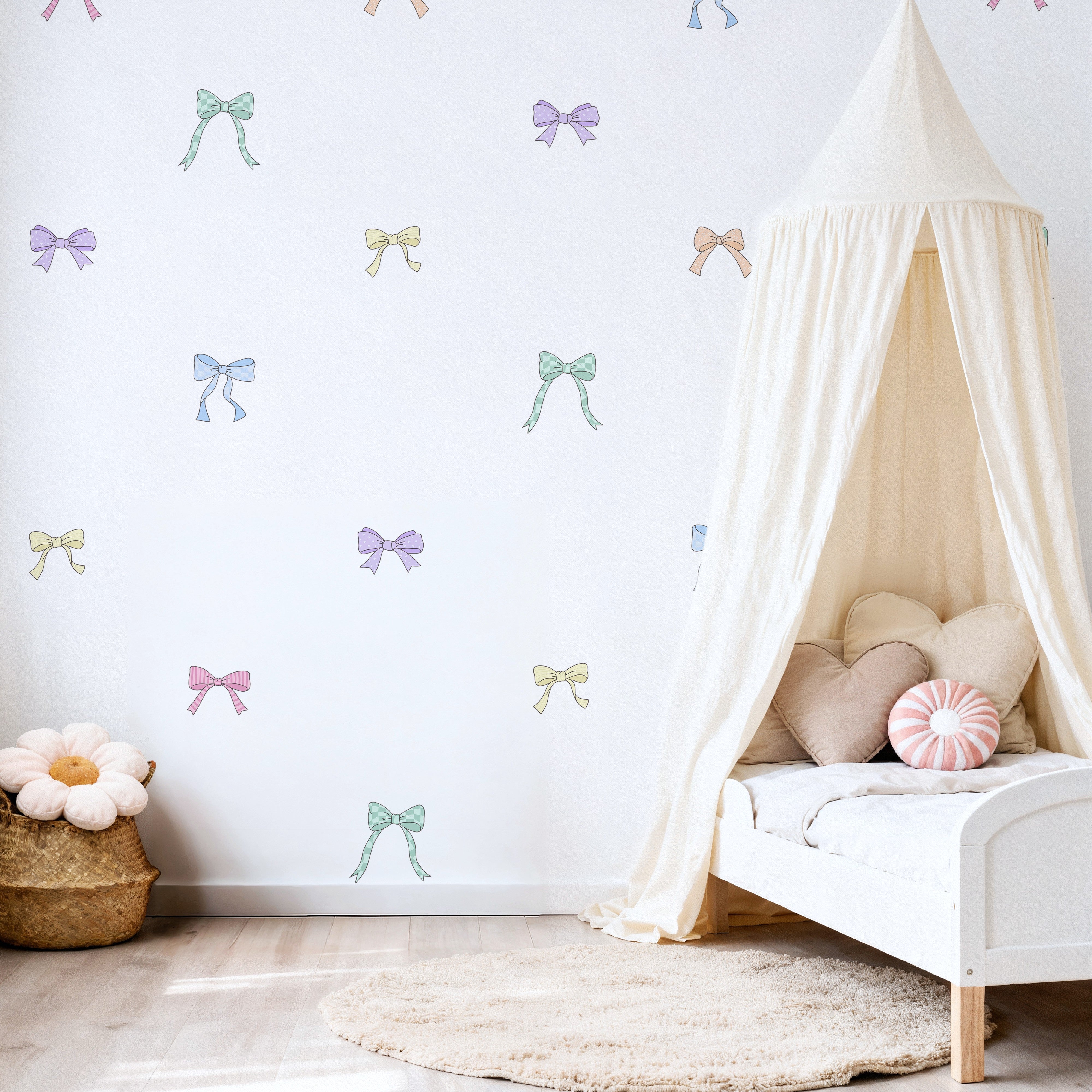 Multicolored Pastel Bows Wall Sticker Set