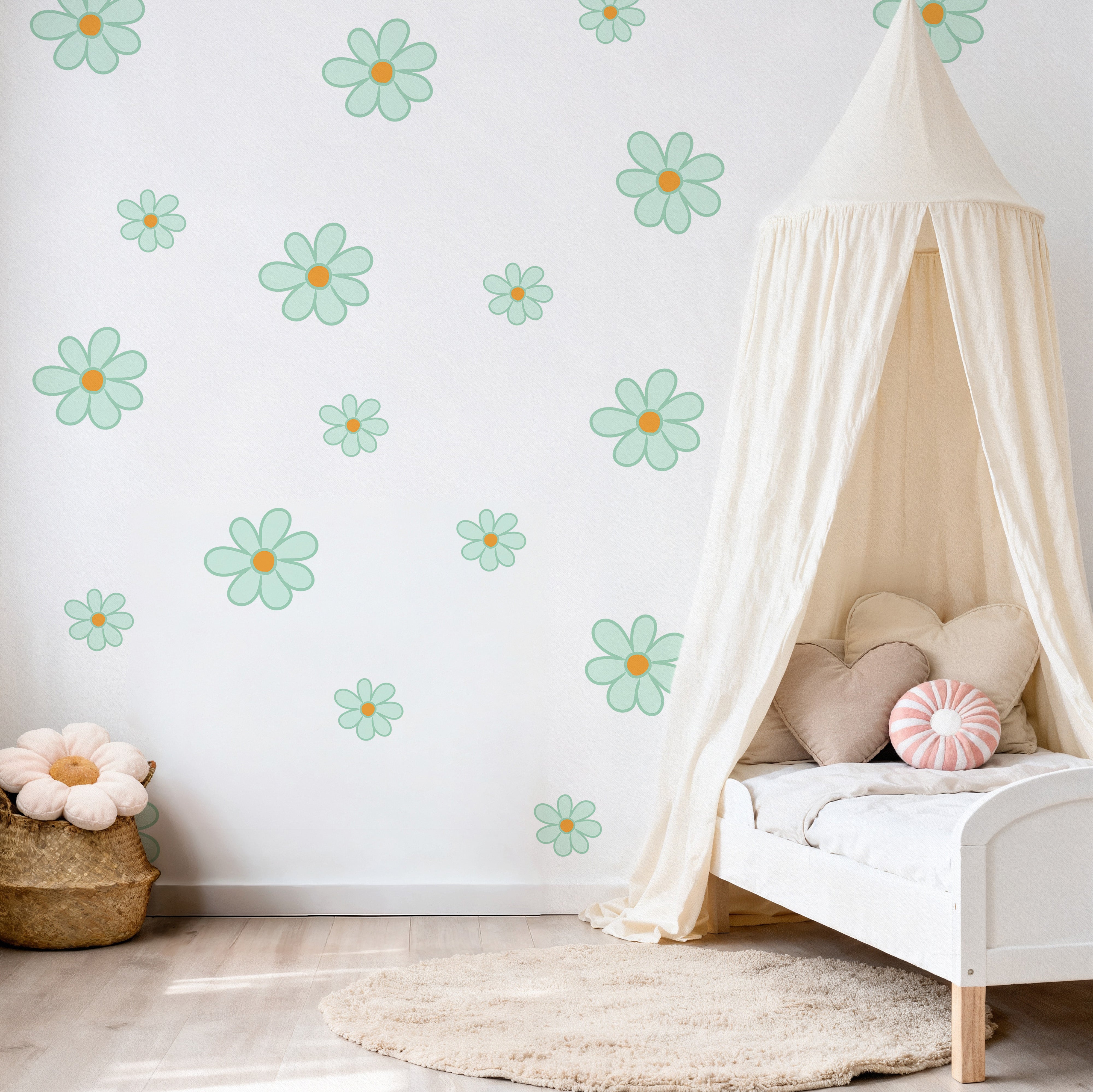 Daisy Flower in Pastel Green