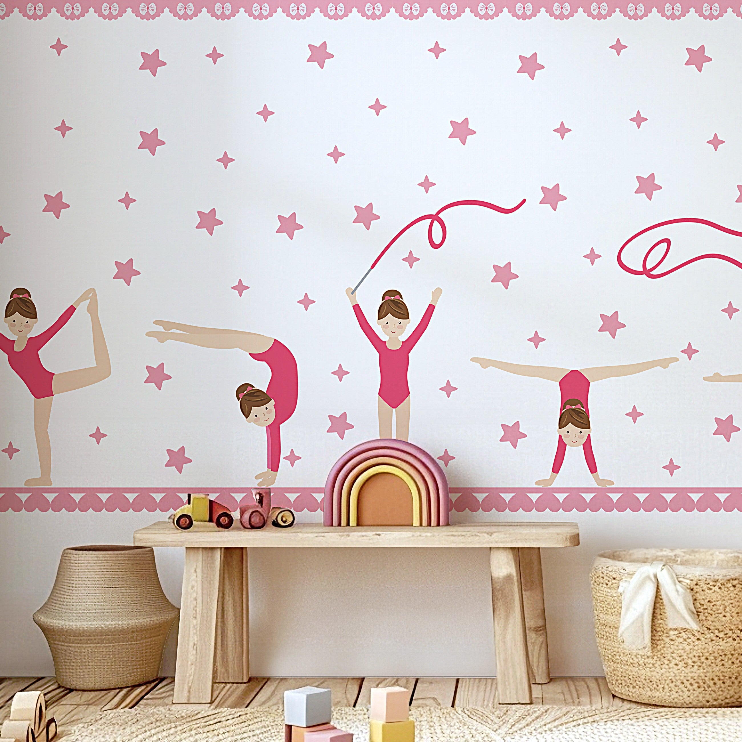 Gymnastics Girls Wall Stickers