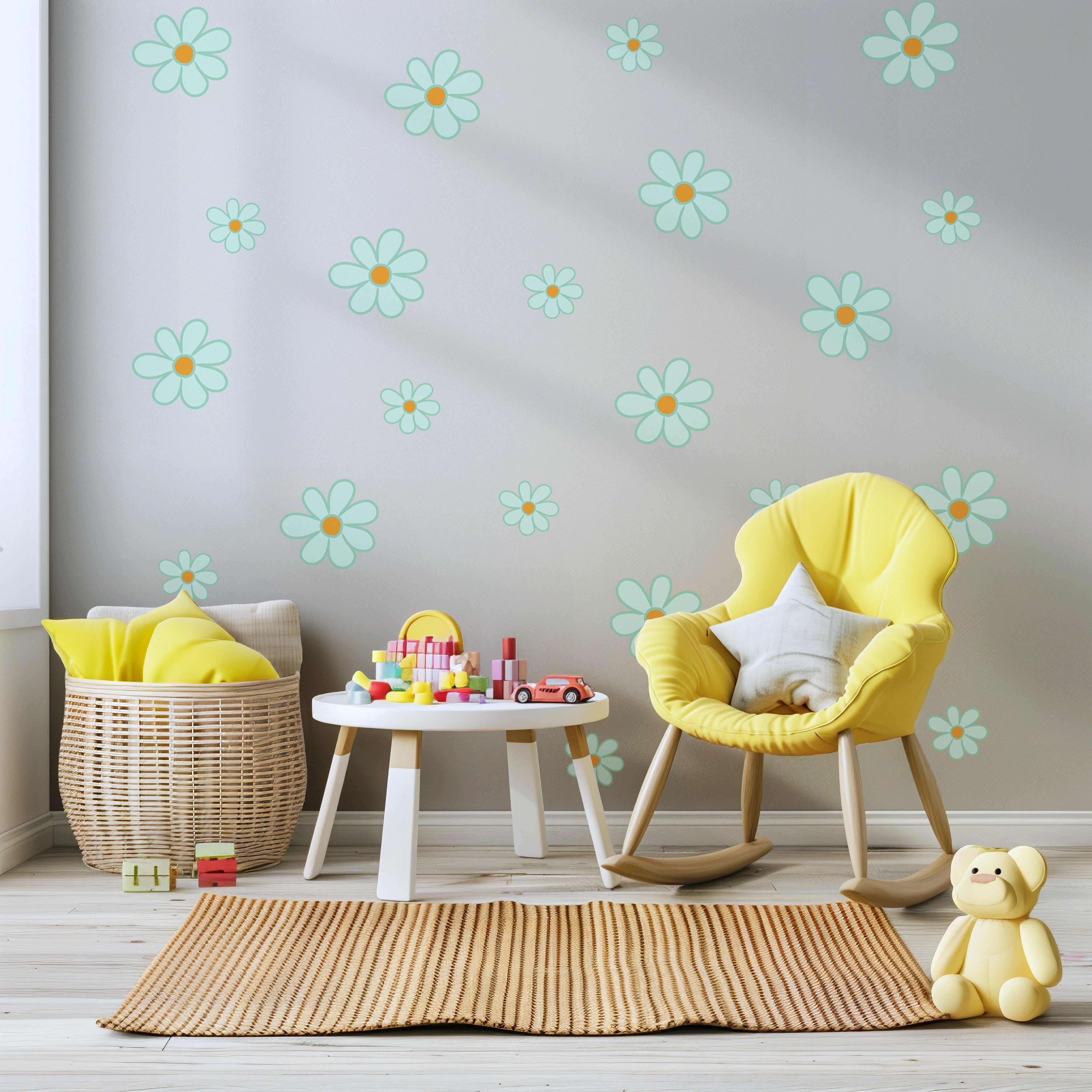 Daisy Flower in Pastel Green