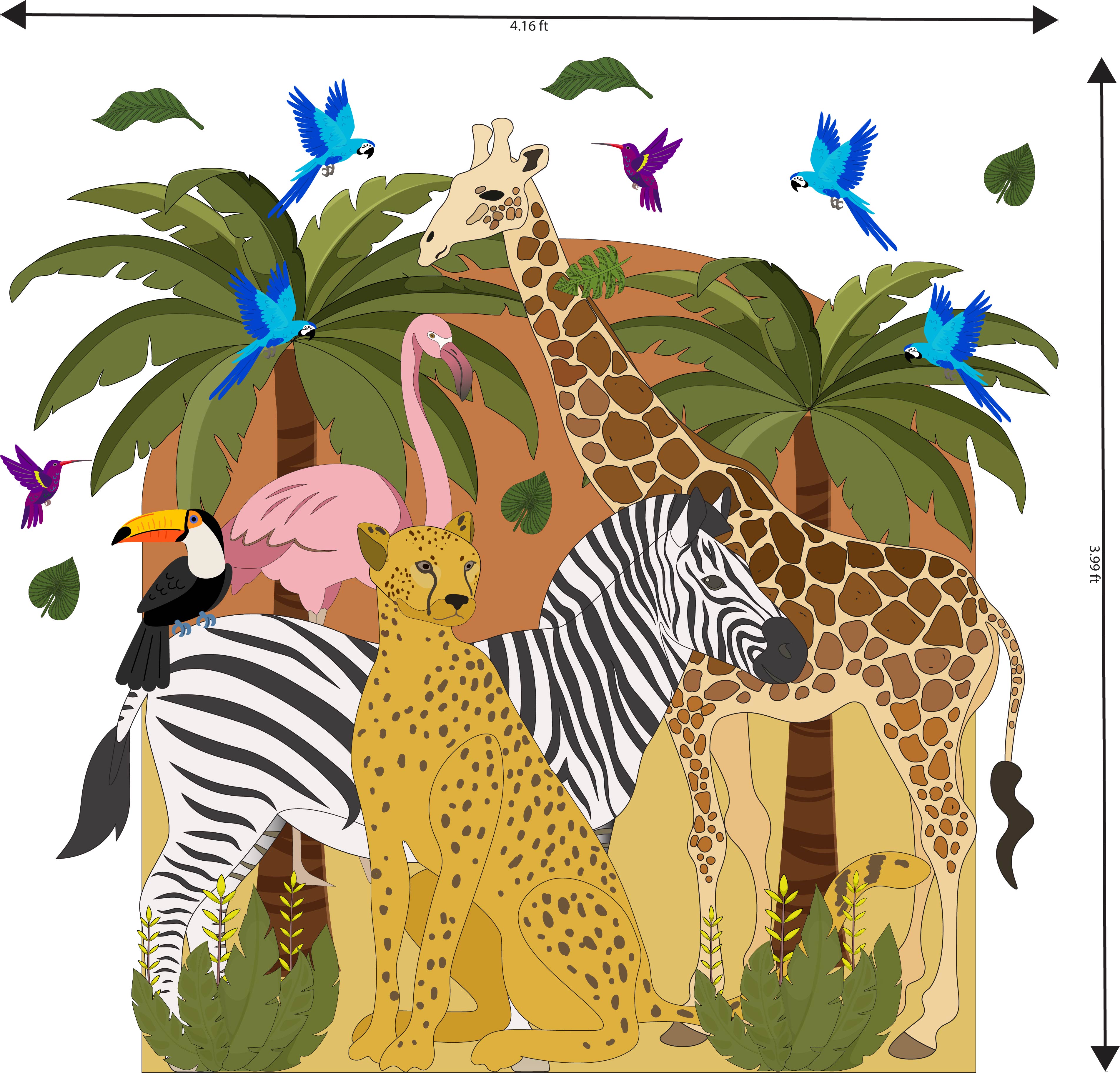 Jungle Safari Arch Wall Sticker