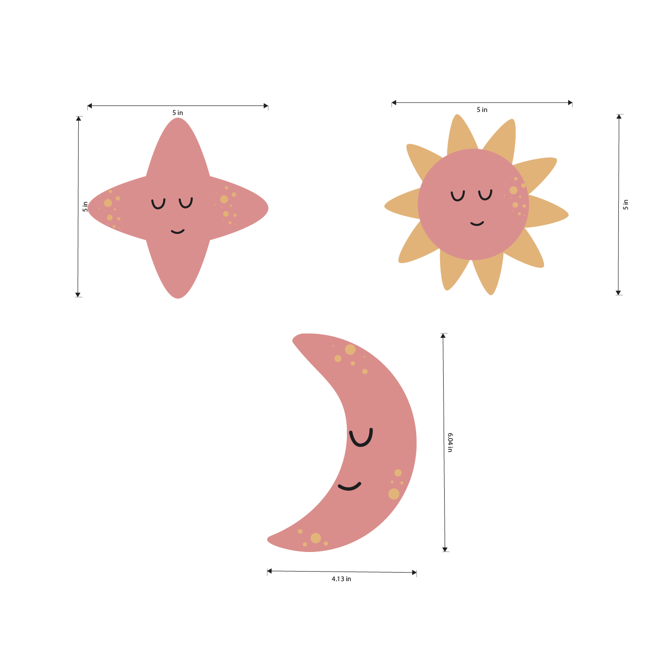 Pastel Moon Sun Star Wall Stickers