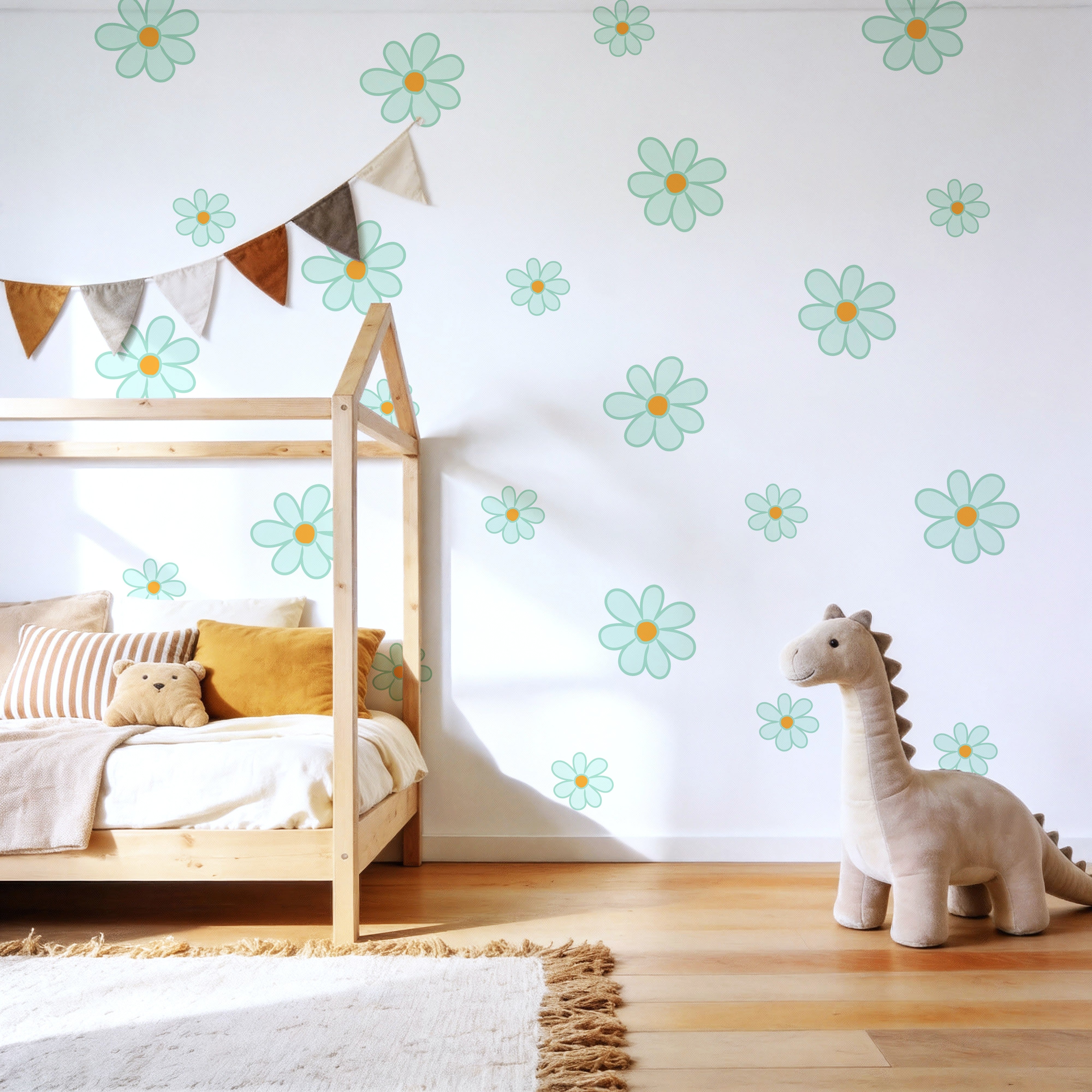 Daisy Flower in Pastel Green