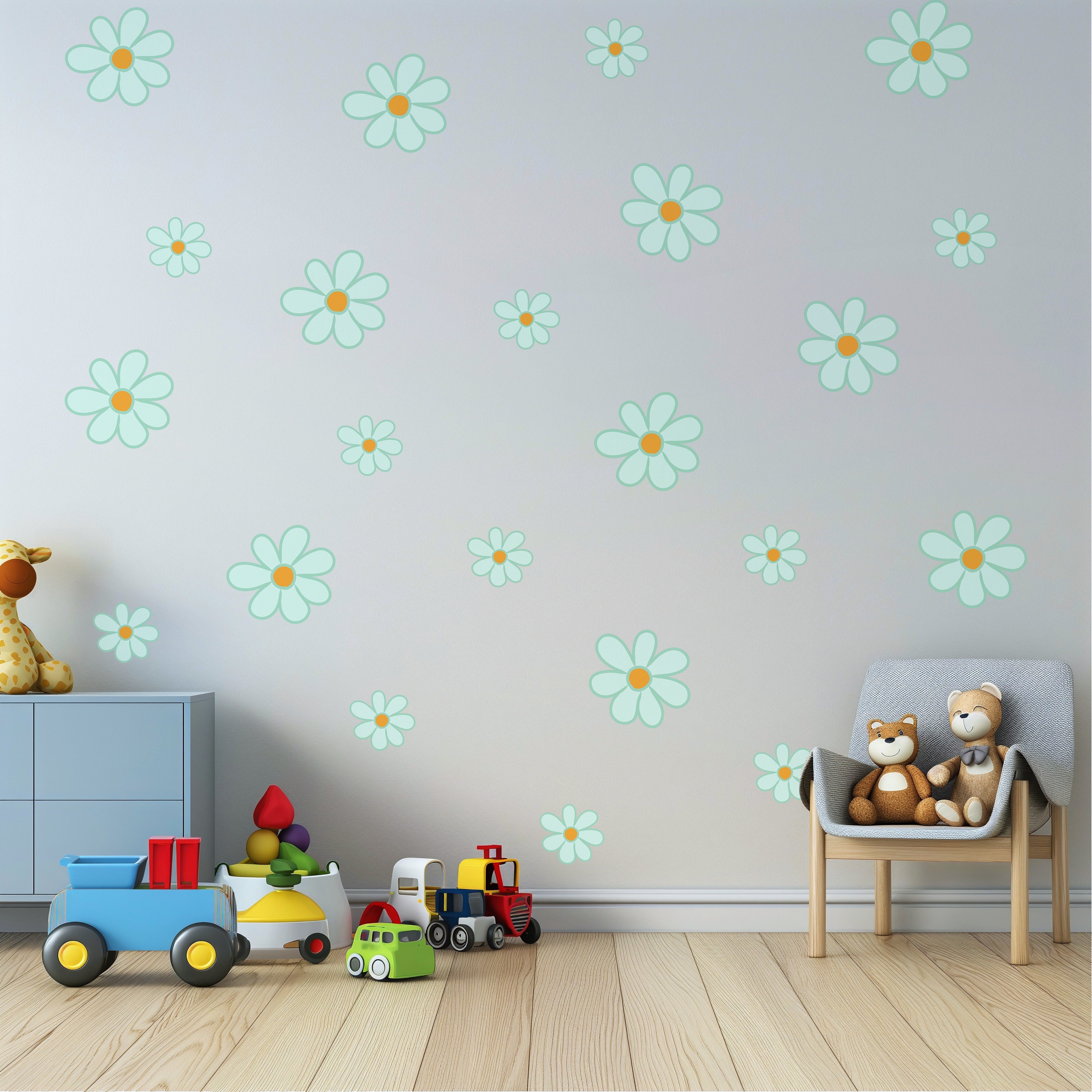 Daisy Flower in Pastel Green