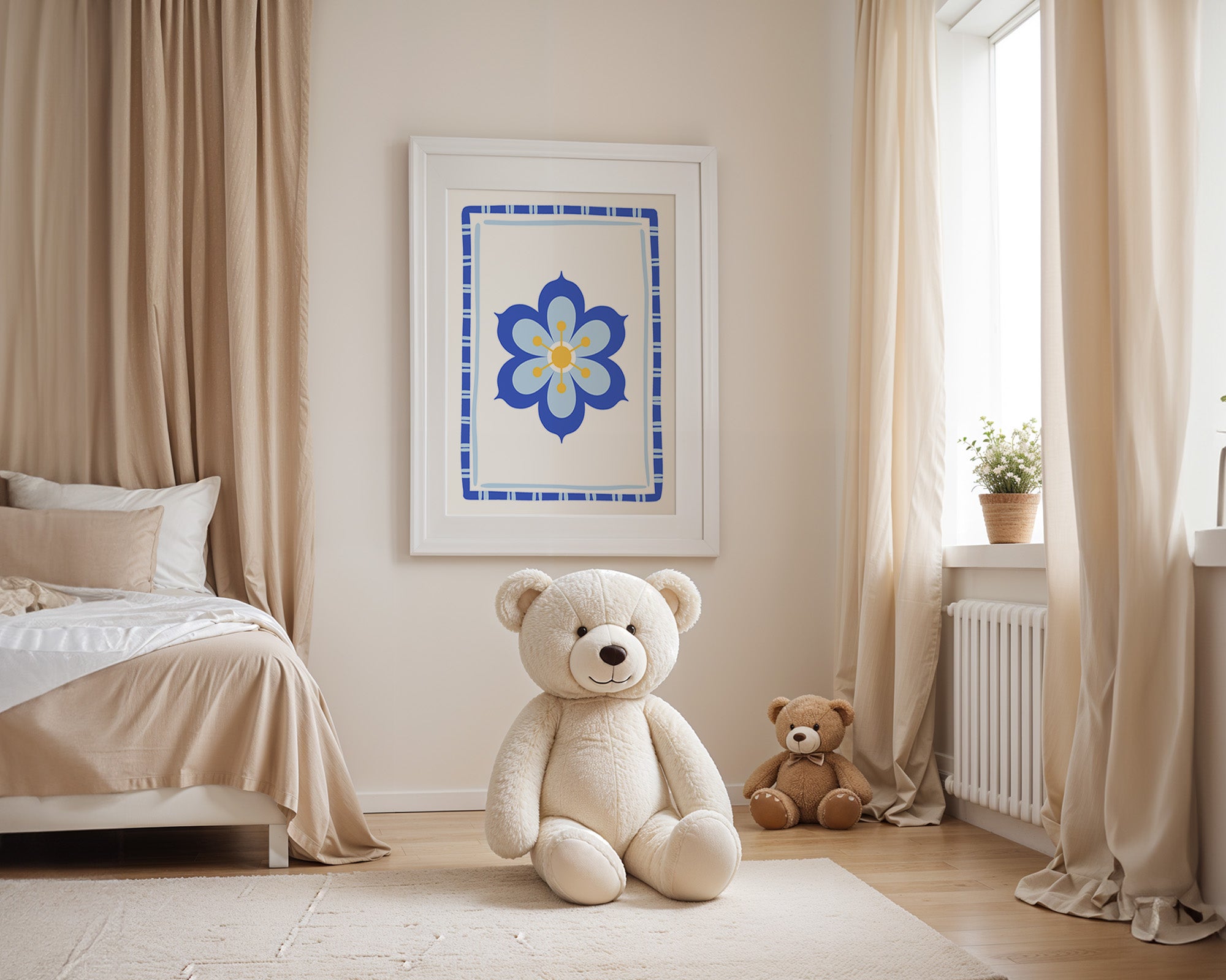 Blue Flower Art Print (Print Only)