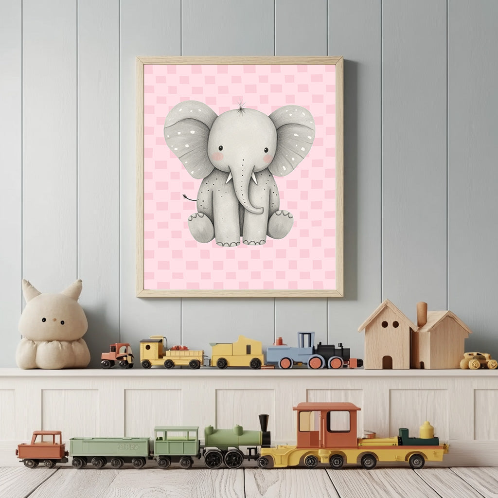 Safari animals- Set of 3 (Print Only) - Pink