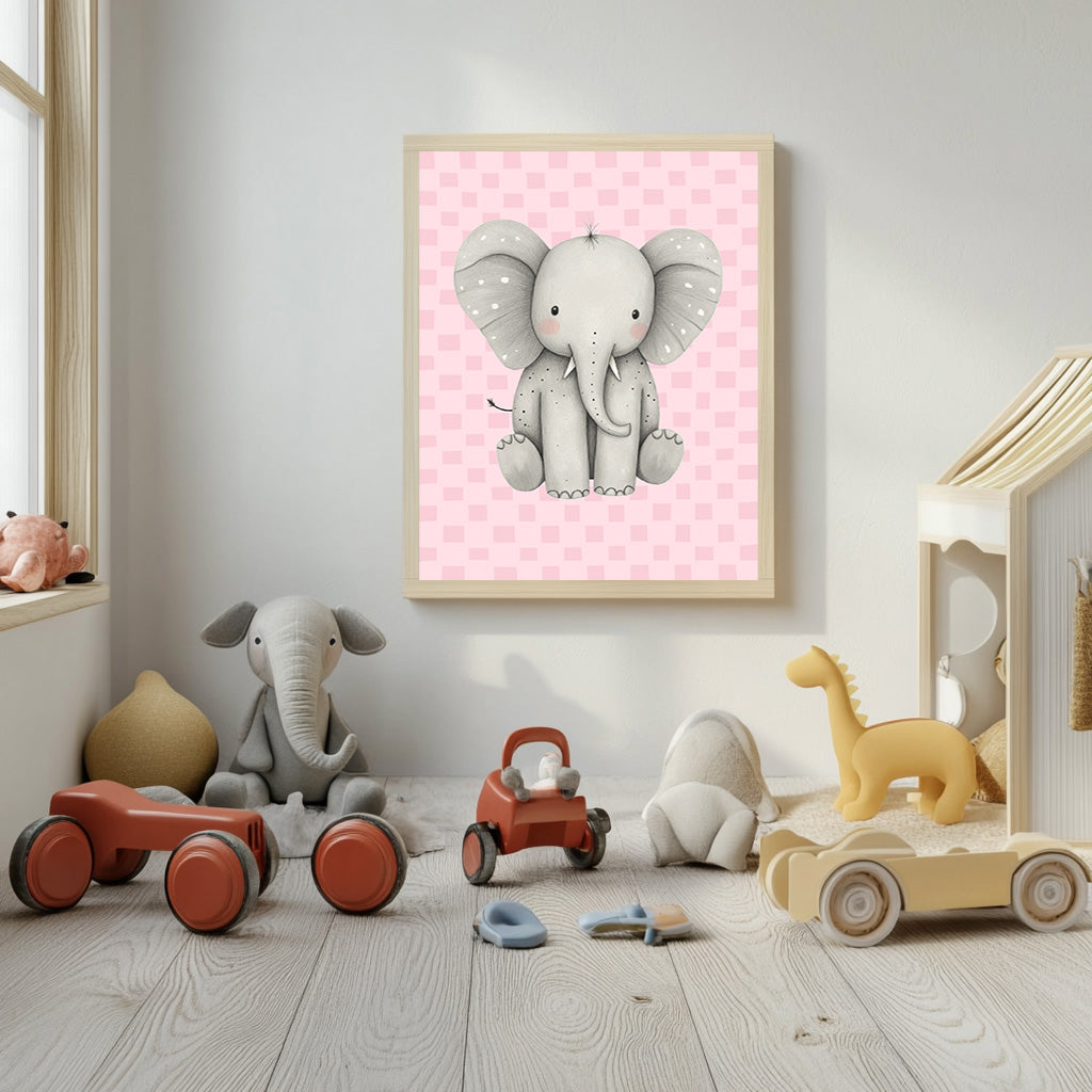 Safari animals- Set of 3 (Print Only) - Pink