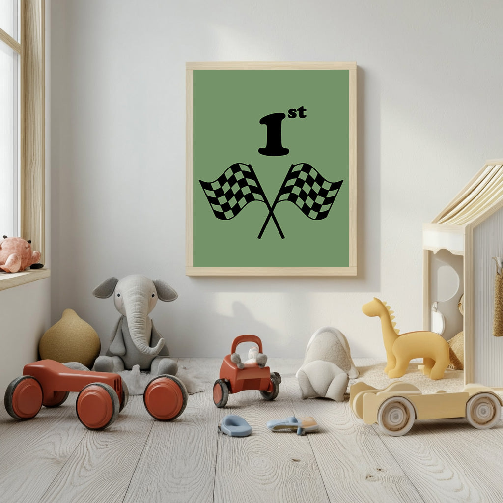 Green 1st Racing Car