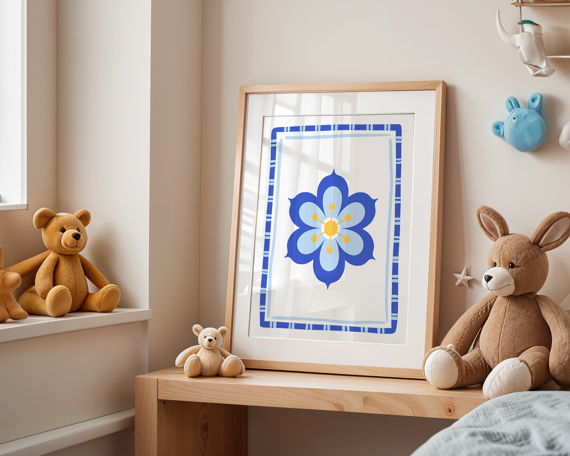 Blue Flower Art Print (Print Only)