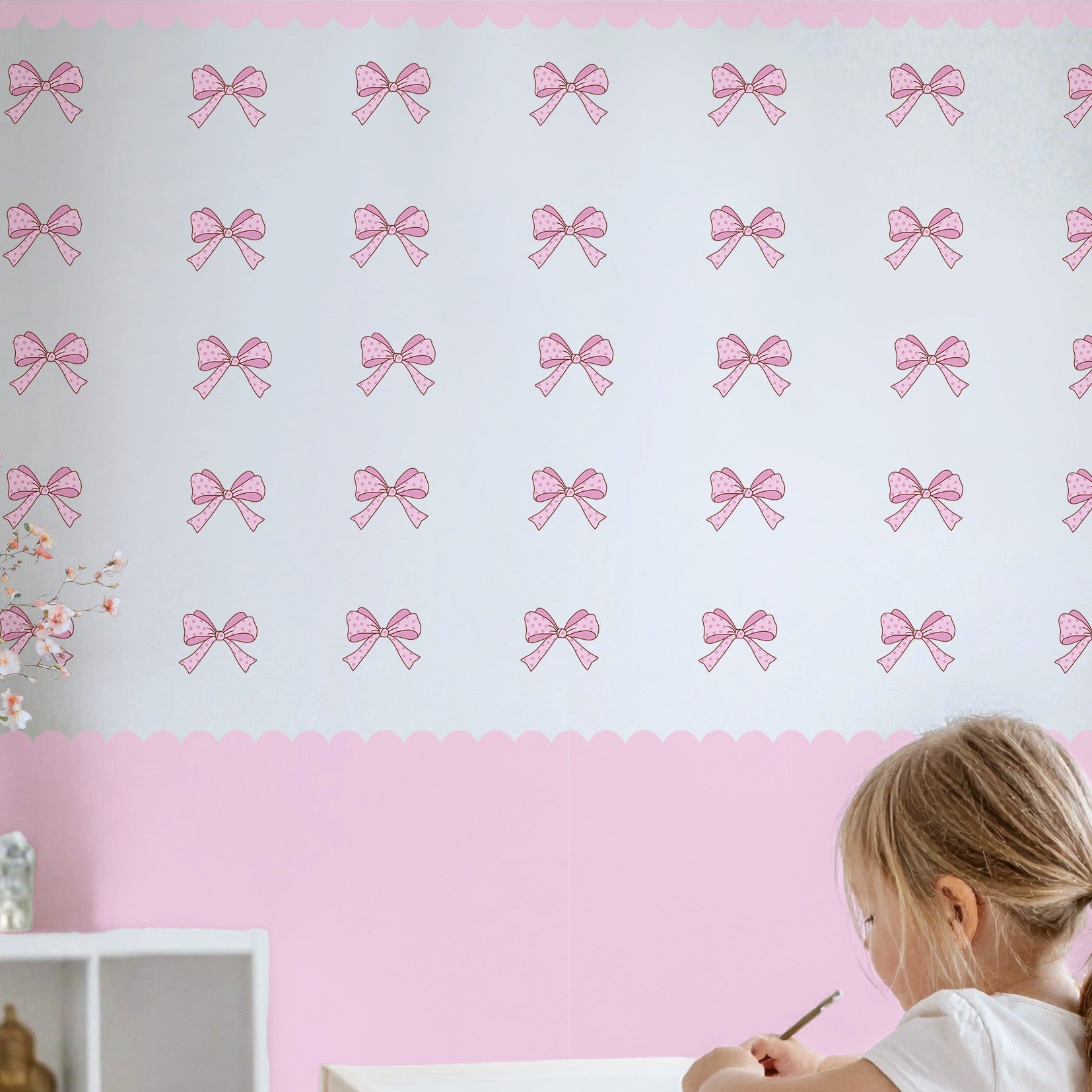 Scalloped Panel in Baby Pink color