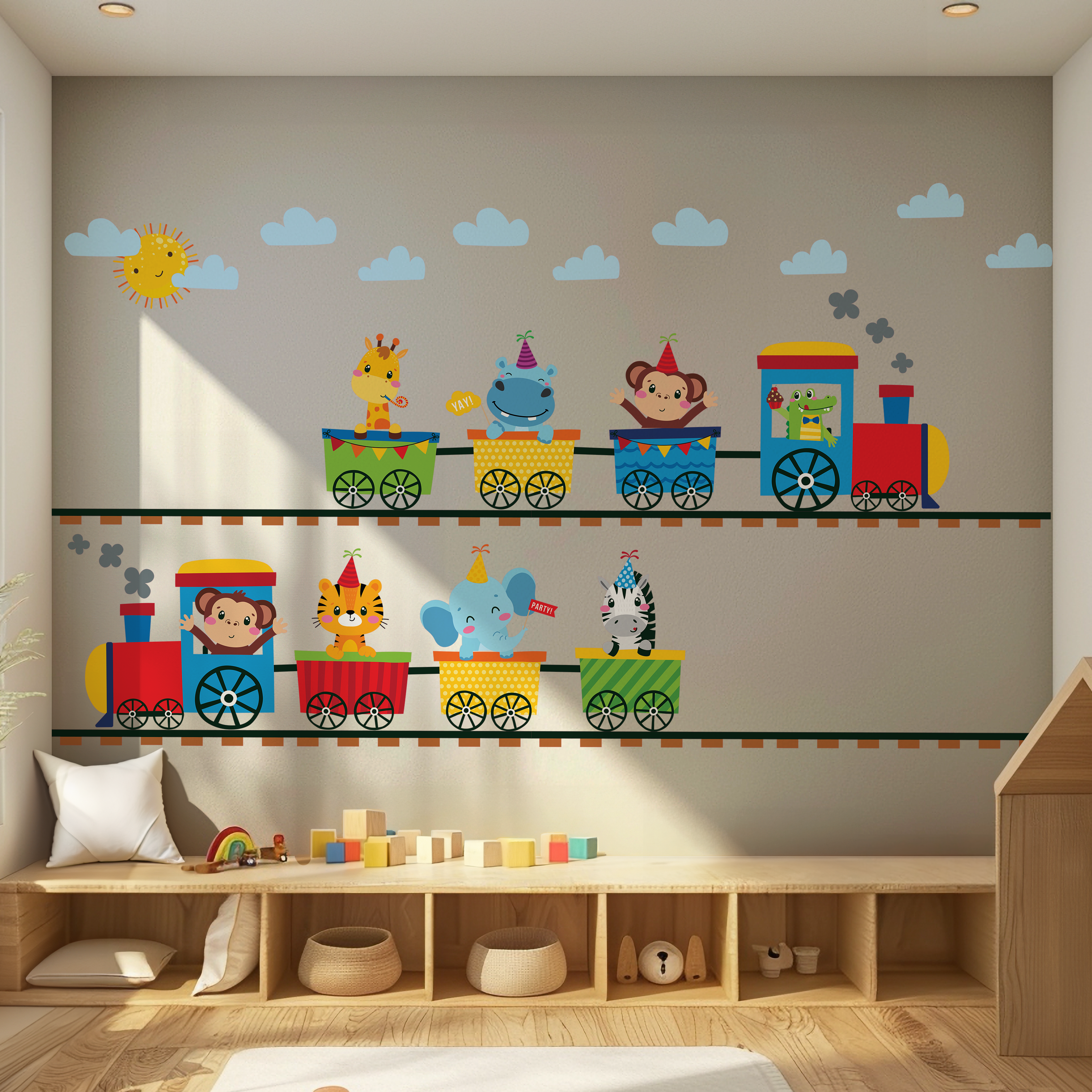 Animal Train Wall Decal