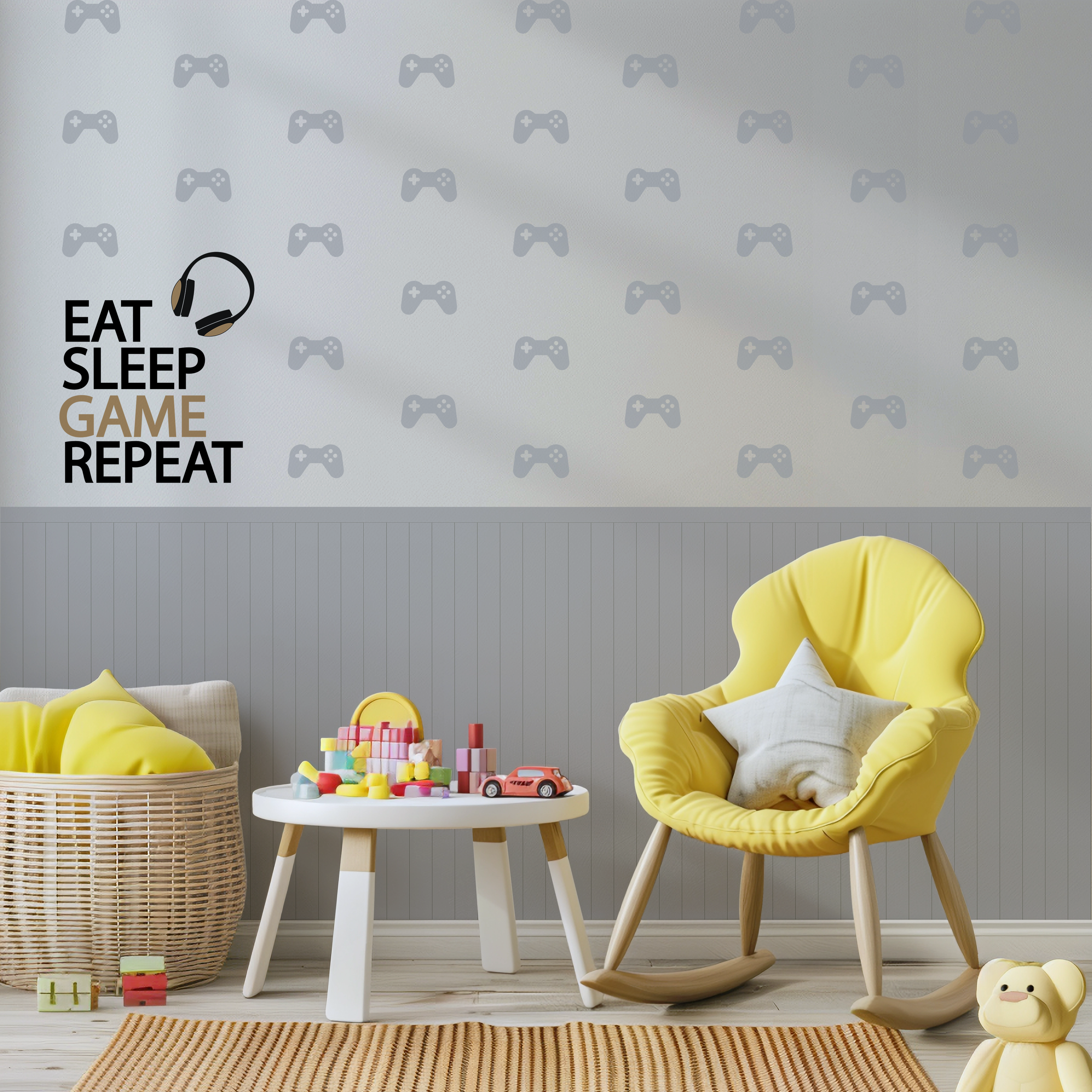 Grey Thin Striped Wall Sticker