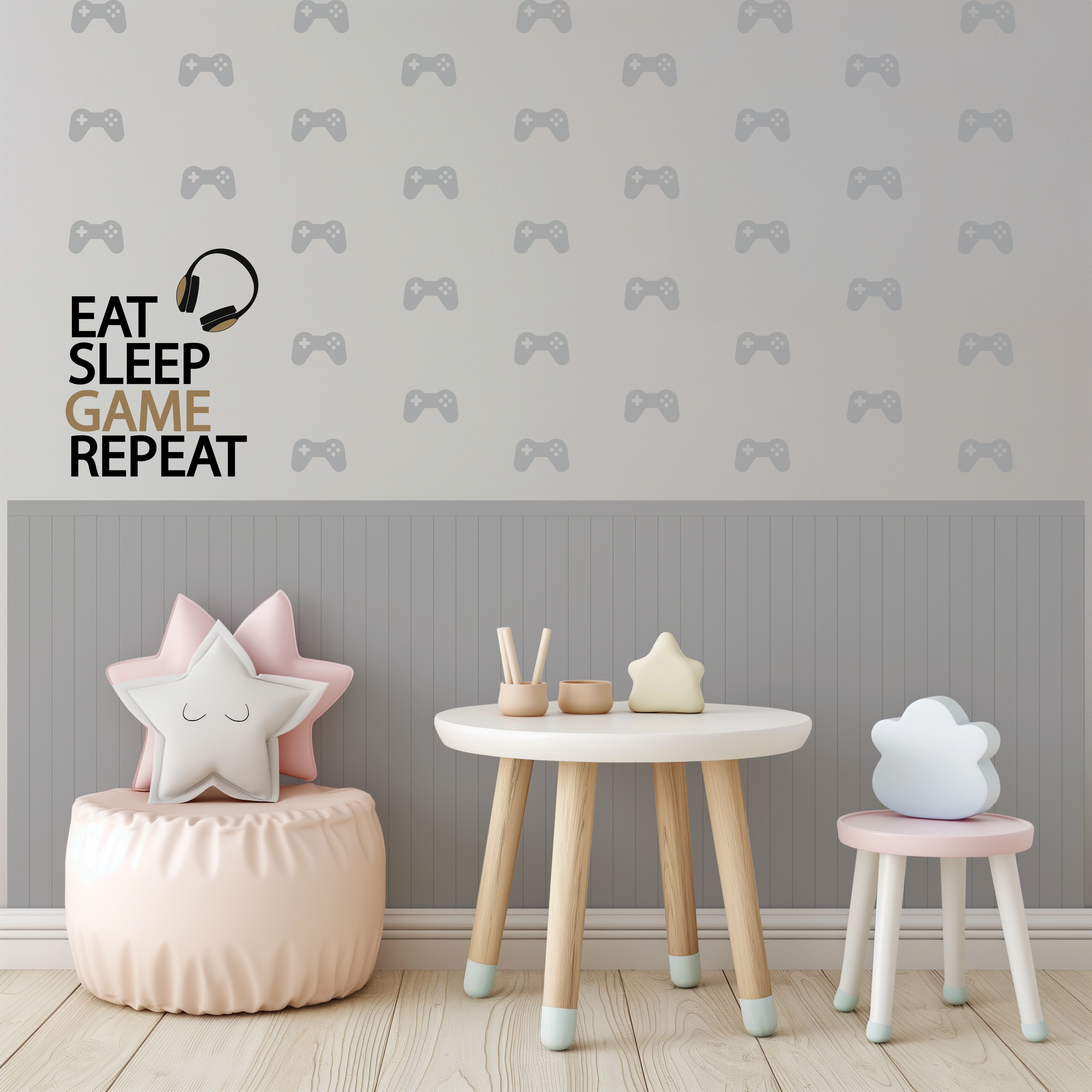 Grey Thin Striped Wall Sticker
